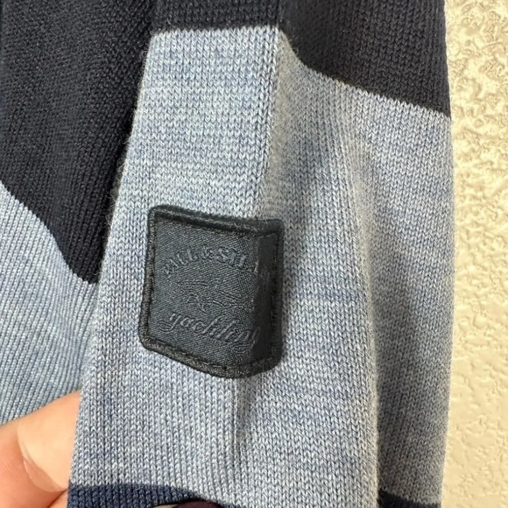 Paul & Shark Yachting Mens Merino‎ Wool Quarter Zip Pullover Sweater Blue XXL